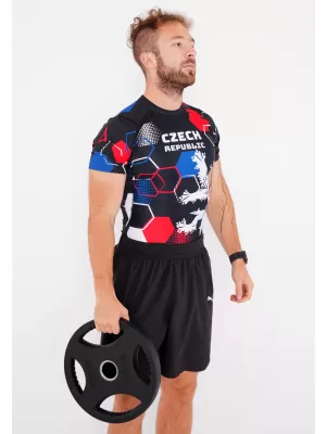Herren Funktions-Kompressionsshirt mit kurzen Ärmeln Premium ALTISPORT VOJ/ALM036TR04 HEXA SCHWARZ