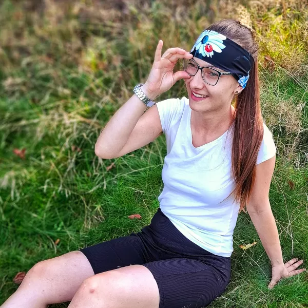 Sport-Stirnband für Kinder WAMU LUČNÍ KYTKY SCHWARZ 