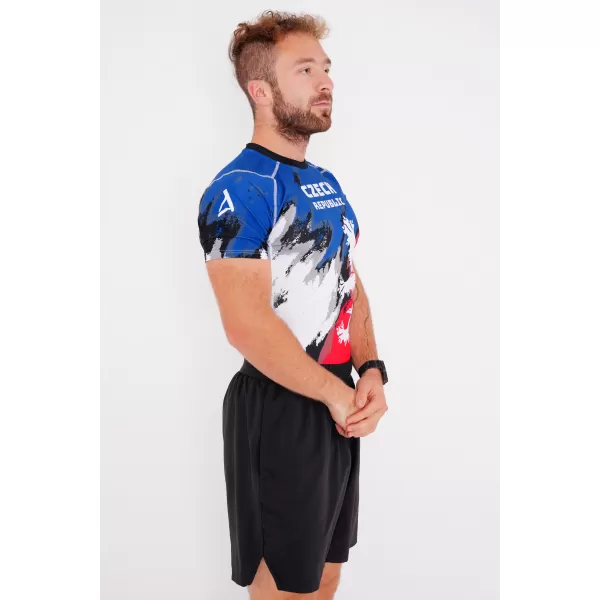  Herren Funktions-Kompressionsshirt mit kurzen Ärmeln Premium ALTISPORT VOJ/ALM036TR04 STREIFEN 