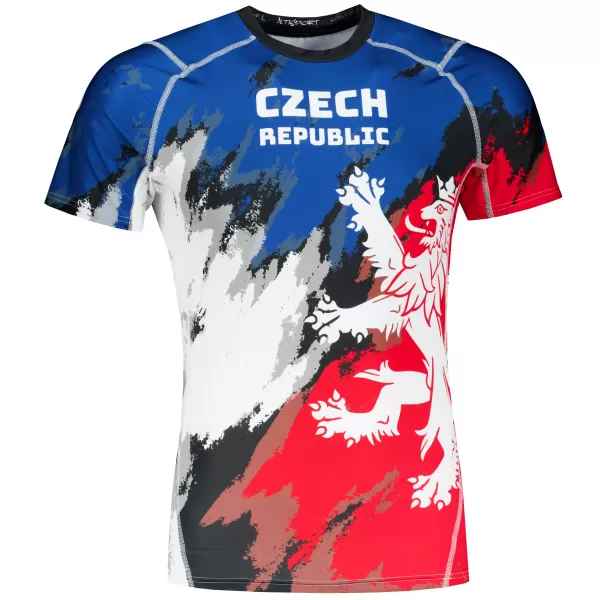  Herren Funktions-Kompressionsshirt mit kurzen Ärmeln Premium ALTISPORT VOJ/ALM036TR04 STREIFEN 