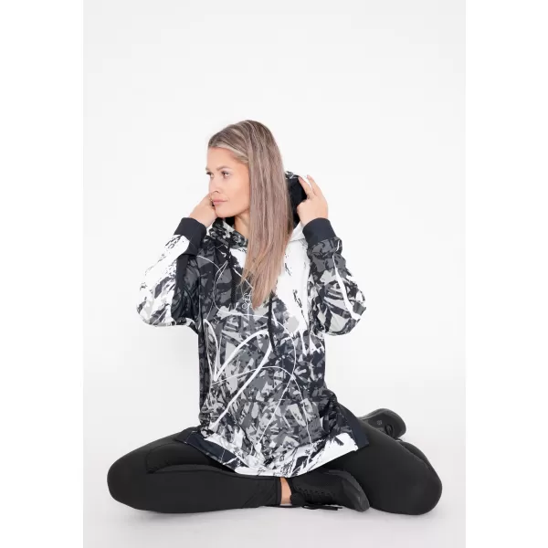 Funktionelles erweitertes Damen-Sweatshirt Premium ALTISPORT VOJ/ALW018MI03 SCHWARZ UND WEIß 