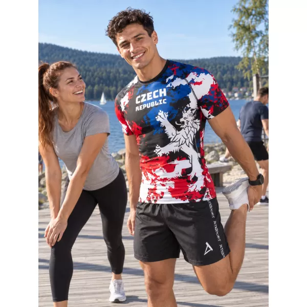 Herren Funktions-Kompressionsshirt mit kurzen Ärmeln Premium ALTISPORT VOJ/ALM036TR04 FLECKEN 