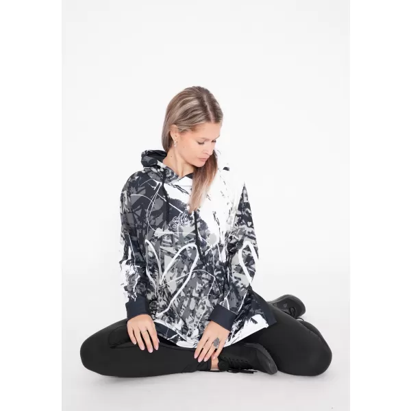  Funktionelles erweitertes Damen-Sweatshirt Premium ALTISPORT VOJ/ALW018MI03 SCHWARZ UND WEIß 