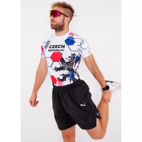  Herren Funktions-Kompressionsshirt mit kurzen Ärmeln Premium ALTISPORT VOJ/ALM036TR04 HEXA WEIß 