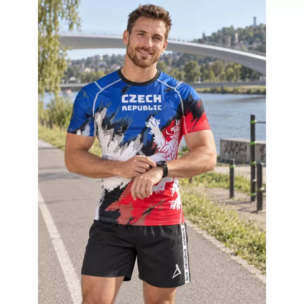  Herren Funktions-Kompressionsshirt mit kurzen Ärmeln Premium ALTISPORT VOJ/ALM036TR04 STREIFEN 