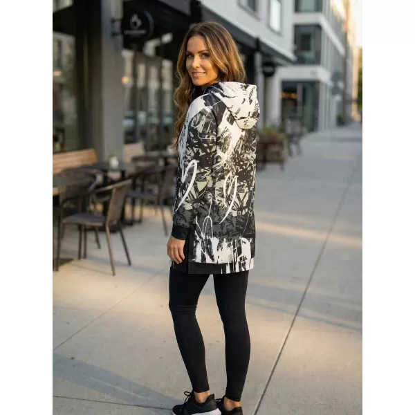  Funktionelles erweitertes Damen-Sweatshirt Premium ALTISPORT VOJ/ALW018MI03 SCHWARZ UND WEIß 