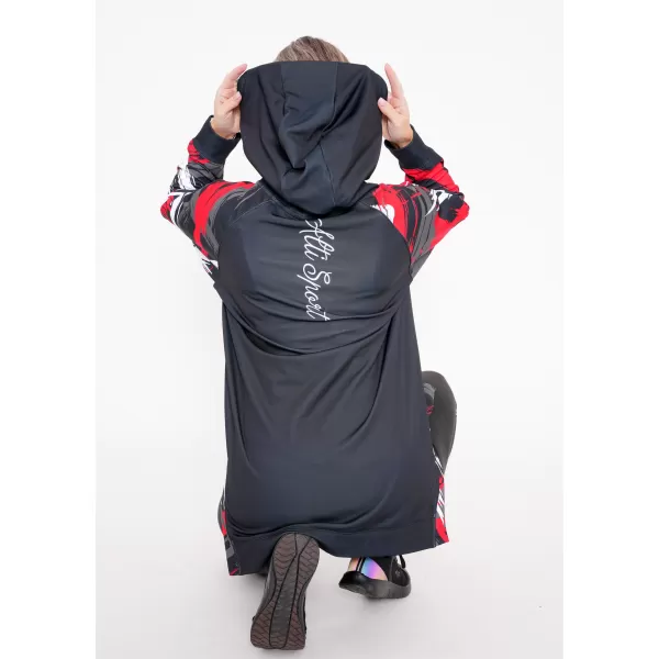  Funktionelles erweitertes Damen-Sweatshirt Premium ALTISPORT VOJ/ALW039MI03 SCHWARZ/ROT 