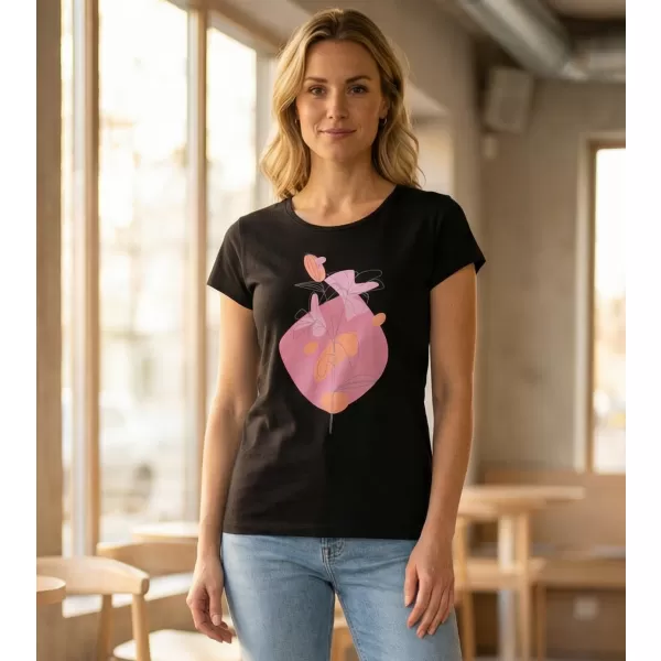  T -Shirt ALTISPORT ALW187122 SCHWARZ -PINK 