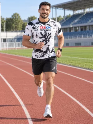 Herren Funktions-Kompressionsshirt mit kurzen Ärmeln Premium ALTISPORT VOJ/ALM036TR04 ABSTRAKTION