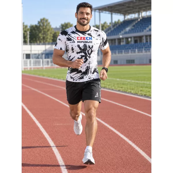  Herren Funktions-Kompressionsshirt mit kurzen Ärmeln Premium ALTISPORT VOJ/ALM036TR04 ABSTRAKTION 