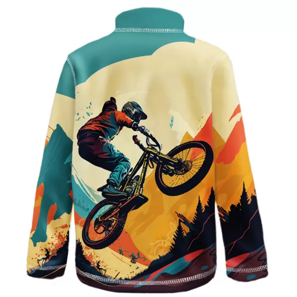  Fleece-Sweatshirt für Kinder WAMU MOUNTAIN BIKE GRÜN 