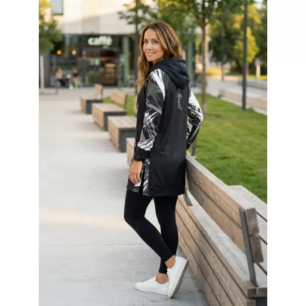 Funktionelles erweitertes Damen-Sweatshirt Premium ALTISPORT VOJ/ALW039MI03 SCHWARZ/WEIß 