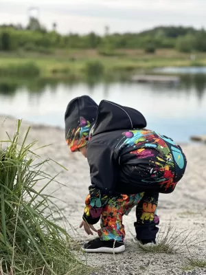 Fleece-Halstuch für Kinder WAMU GAME ON SCHWARZ
