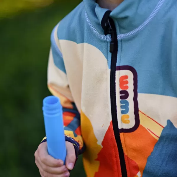  Fleece-Sweatshirt für Kinder WAMU MOUNTAIN BIKE GRÜN 