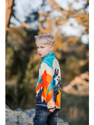 Fleece-Sweatshirt für Kinder WAMU MOUNTAIN BIKE GRÜN