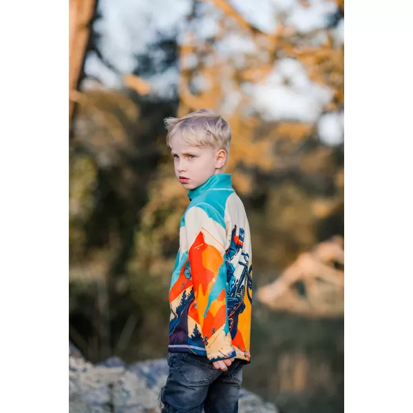  Fleece-Sweatshirt für Kinder WAMU MOUNTAIN BIKE GRÜN 