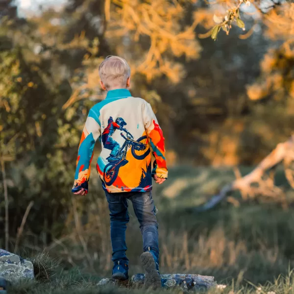  Fleece-Sweatshirt für Kinder WAMU MOUNTAIN BIKE GRÜN 