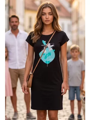 Frauen erweitert t -Shirt/Kleid ALTISPORT ALW187178 SCHWARZ -BLUE
