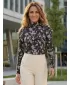 Rollkragenpullover für Damen ALTISPORT DAELIA SCHWARZ-WEISS