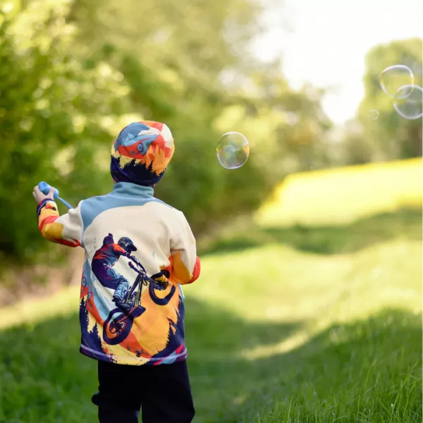  Fleece-Sweatshirt für Kinder WAMU MOUNTAIN BIKE GRÜN 