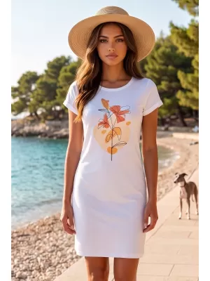 Frauen erweitert t -Shirt/Kleid ALTISPORT ALW187178 WEIß
