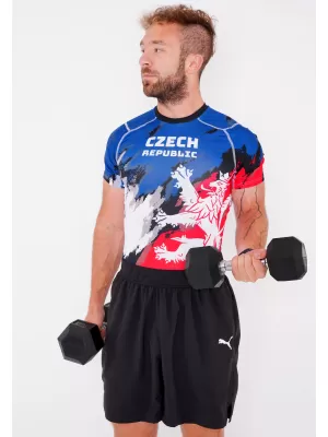 Herren Funktions-Kompressionsshirt mit kurzen Ärmeln Premium ALTISPORT VOJ/ALM036TR04 STREIFEN