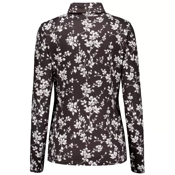  Rollkragenpullover für Damen ALTISPORT DAELIA SCHWARZ-WEISS 
