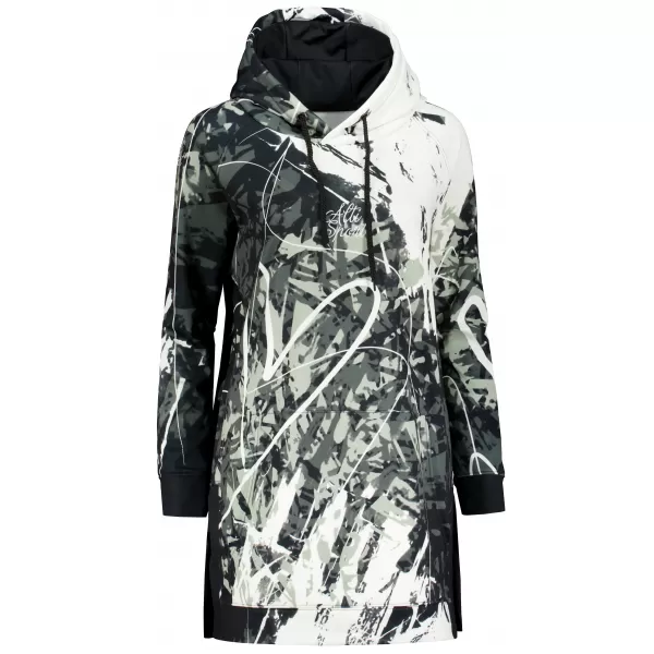  Funktionelles erweitertes Damen-Sweatshirt Premium ALTISPORT VOJ/ALW018MI03 SCHWARZ UND WEIß 