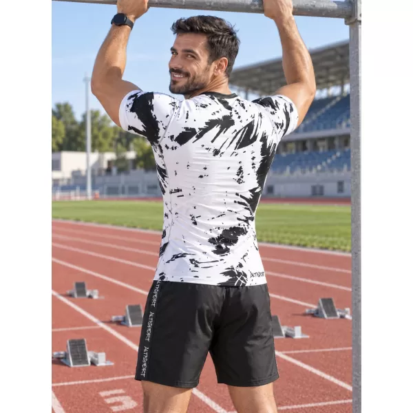  Herren Funktions-Kompressionsshirt mit kurzen Ärmeln Premium ALTISPORT VOJ/ALM036TR04 ABSTRAKTION 