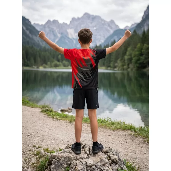  Hochwertiges Funktions-T-Shirt für Kinder ALTISPORT VOJ/ALK006TR01 SCHWARZ/ROT 