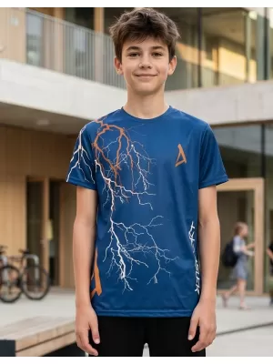 Hochwertiges Funktions-T-Shirt für Kinder ALTISPORT VOJ/ALK004TR01 MARINEBLAU/BRAUN