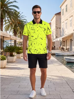 Herren-Funktions-T-Shirt mit Premium-Kragen ALTISPORT VOJ/ALM034TR05 NEONGELB