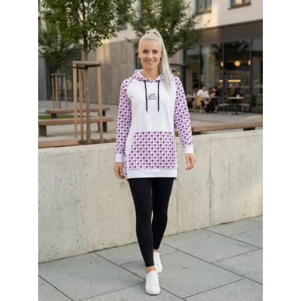  Funktionelles erweitertes Damen-Sweatshirt Premium ALTISPORT VOJ/ALW048MI03 WEIß/LILA 
