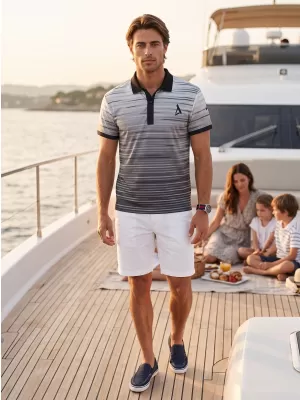 Herren-Funktions-T-Shirt mit Premium-Kragen ALTISPORT VOJ/ALM031TR05 SCHWARZ/WEIß