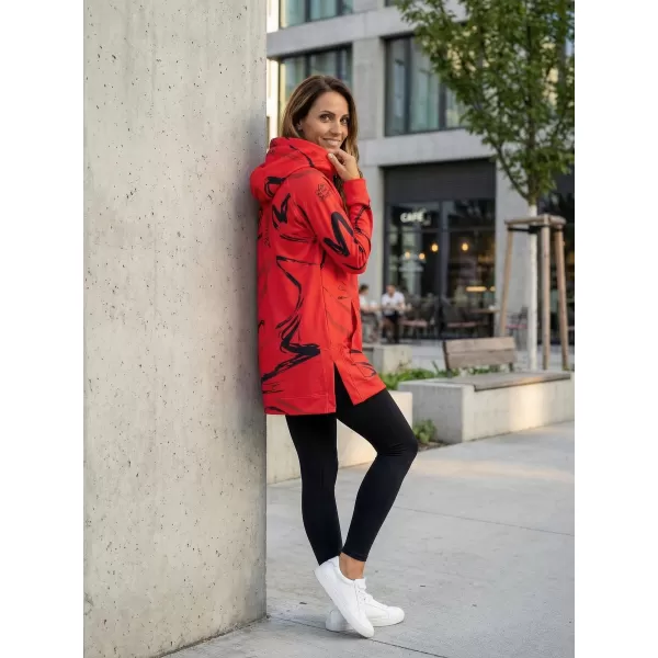  Funktionelles erweitertes Damen-Sweatshirt Premium ALTISPORT VOJ/ALW049MI03 ROT UND SCHWARZ 