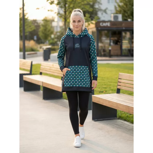  Funktionelles erweitertes Damen-Sweatshirt Premium ALTISPORT VOJ/ALW048MI03 SCHWARZ UND BLAU 