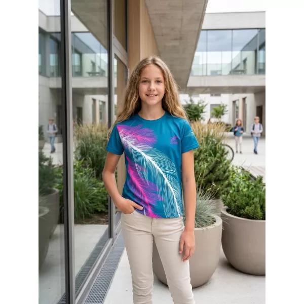  Hochwertiges Funktions-T-Shirt für Kinder ALTISPORT VOJ/ALK001TR01 PETROL/ROSA 