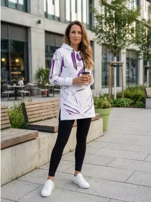 Funktionelles erweitertes Damen-Sweatshirt Premium ALTISPORT VOJ/ALW049MI03 WEIß/LILA