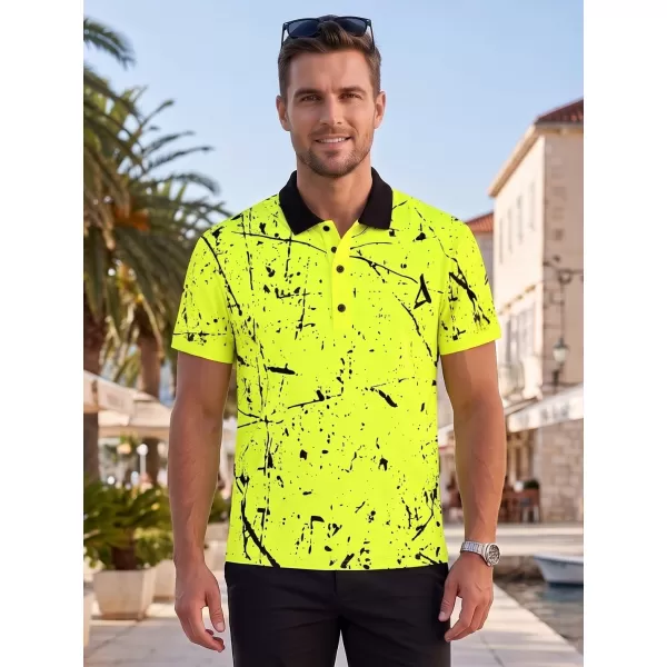  Herren-Funktions-T-Shirt mit Premium-Kragen ALTISPORT VOJ/ALM034TR05 NEONGELB 