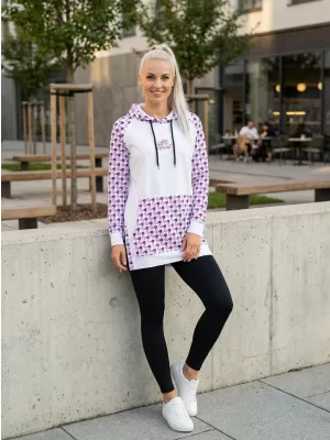 Funktionelles erweitertes Damen-Sweatshirt Premium ALTISPORT VOJ/ALW048MI03 WEIß/LILA
