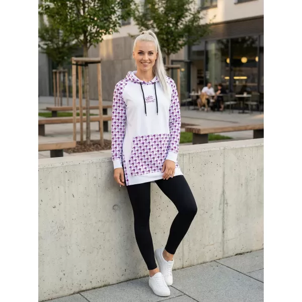  Funktionelles erweitertes Damen-Sweatshirt Premium ALTISPORT VOJ/ALW048MI03 WEIß/LILA 