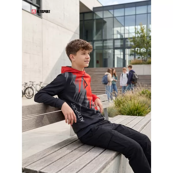  Hochwertiges Funktions-Sweatshirt für Kinder ALTISPORT VOJ/ALK006MI01 SCHWARZ/ROT 