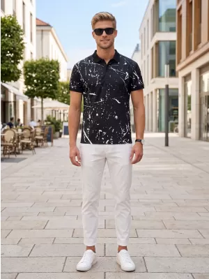 Herren-Funktions-T-Shirt mit Premium-Kragen ALTISPORT VOJ/ALM034TR05 SCHWARZ