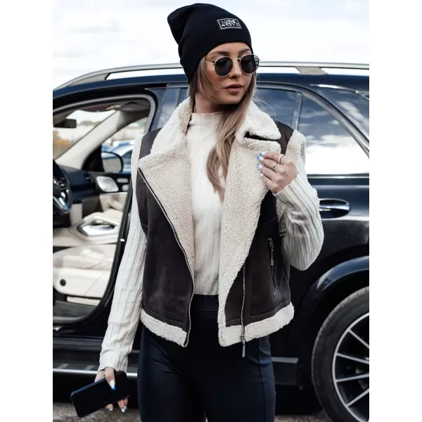  Weste DSTREET WOOLZIP TY4746 ČERNÁ/KARAMELOVÁ SCHWARZ/BRAUN 