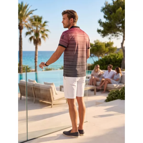  Herren-Funktions-T-Shirt mit Premium-Kragen ALTISPORT VOJ/ALM031TR05 SCHWARZ/BURGUND 