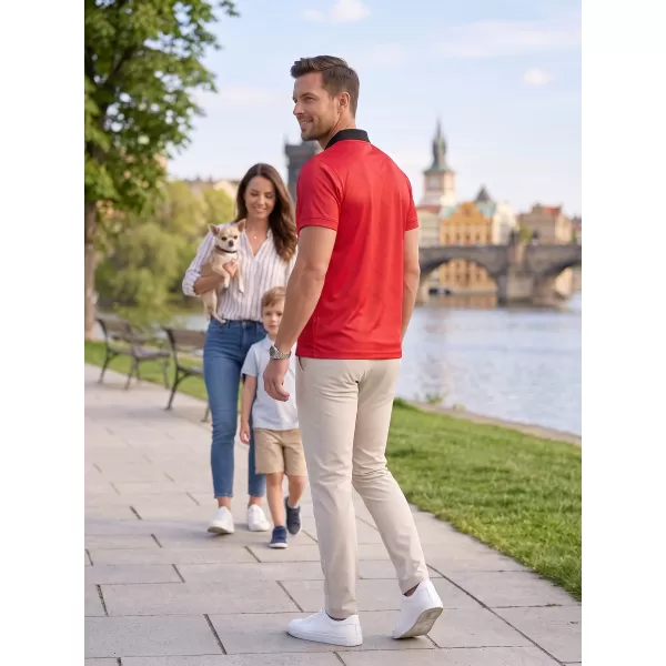  Herren-Funktions-T-Shirt mit Premium-Kragen ALTISPORT VOJ/ALM050TR05 ROT 