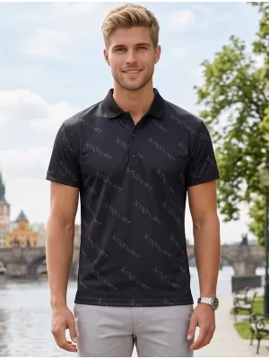 Herren-Funktions-T-Shirt mit Premium-Kragen ALTISPORT VOJ/ALM050TR05 SCHWARZ