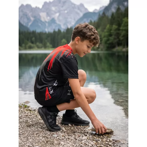  Hochwertiges Funktions-T-Shirt für Kinder ALTISPORT VOJ/ALK006TR01 SCHWARZ/ROT 