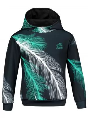 Dětská funkční mikina premium ALTISPORT VOJ/ALK001MI01 ČERNÁ/TYRKYSOVÁ