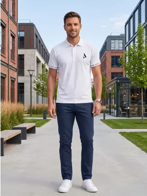Herren-Funktions-T-Shirt mit Premium-Kragen ALTISPORT VOJ/ALM000TR05 WEIß